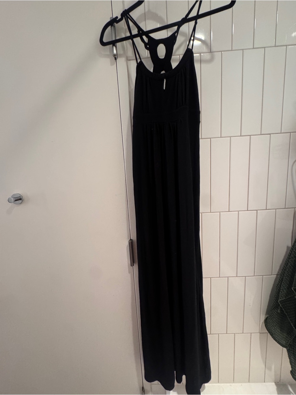 Black Maxi Dress with Racerback Detail